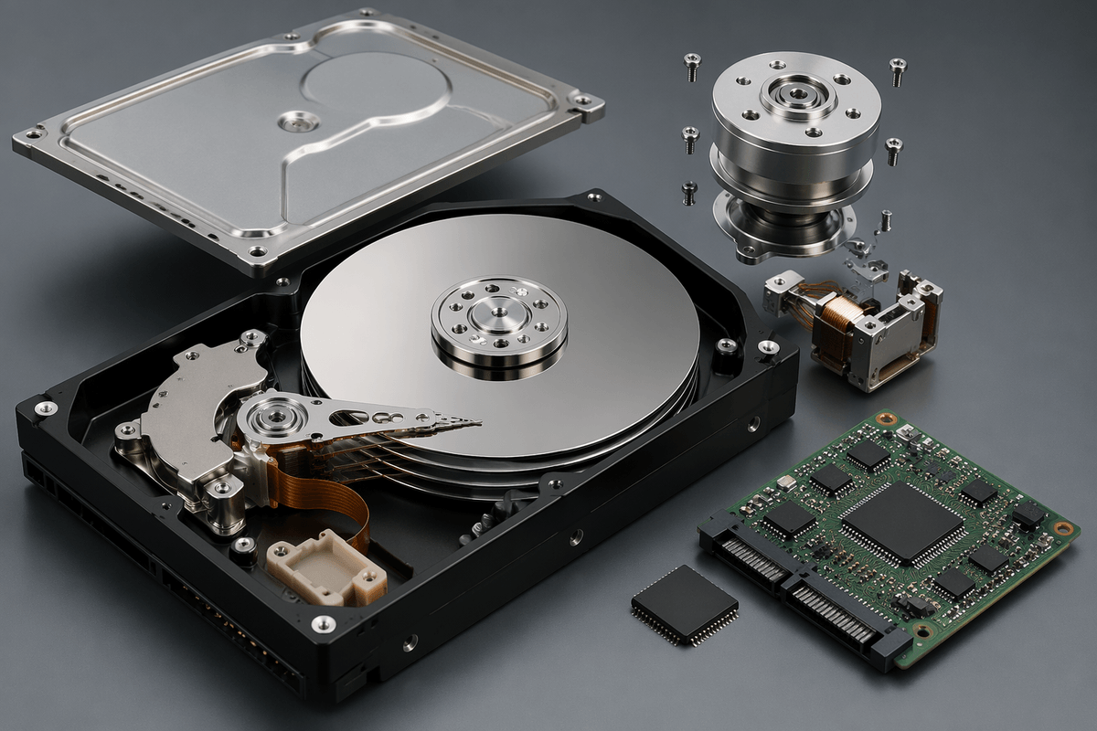 Inside the drive: platters, heads, and the moving parts
